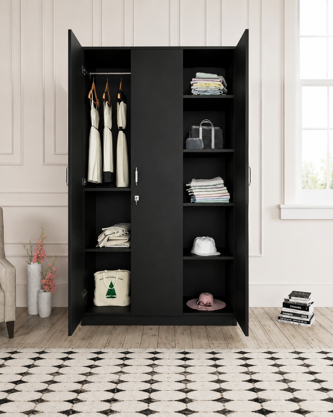 3 Door Wardrobe (Without Mirror)