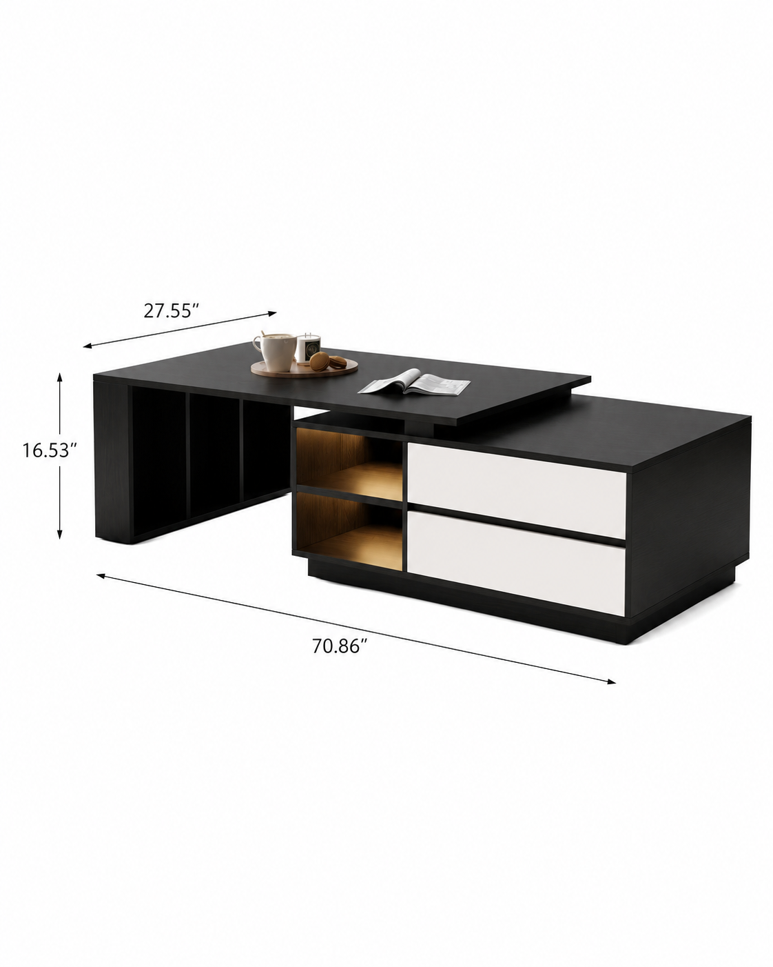 Modern Coffee Table with Storage - Image 2