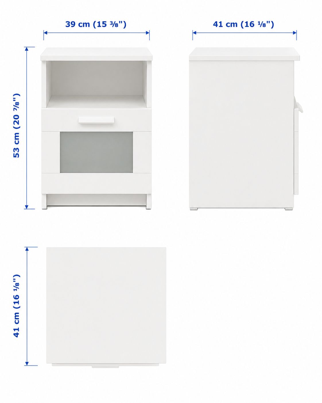 Modern Bedside Table with Glass Door - Image 2