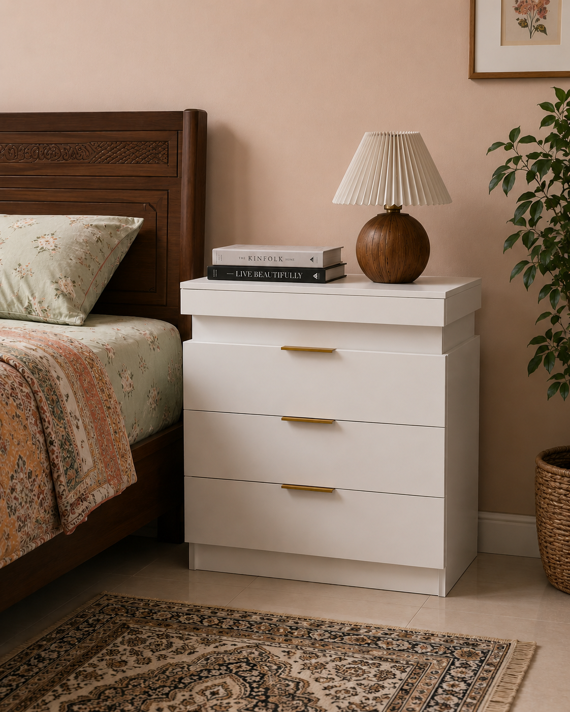 Modern 3 Drawer Bedside Table