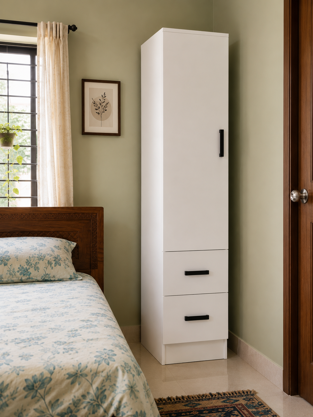 Melamine 2 Drawer Wardrobe