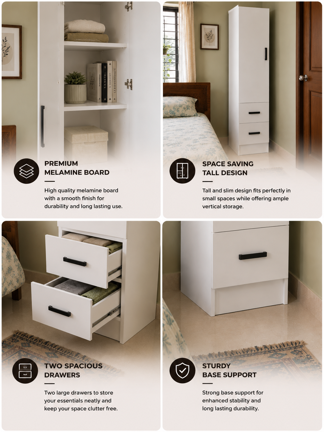 Melamine 2 Drawer Wardrobe - Image 3