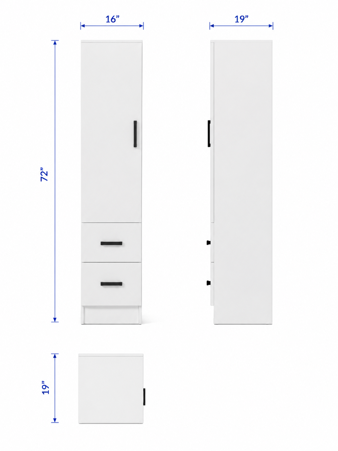 Melamine 2 Drawer Wardrobe - Image 2