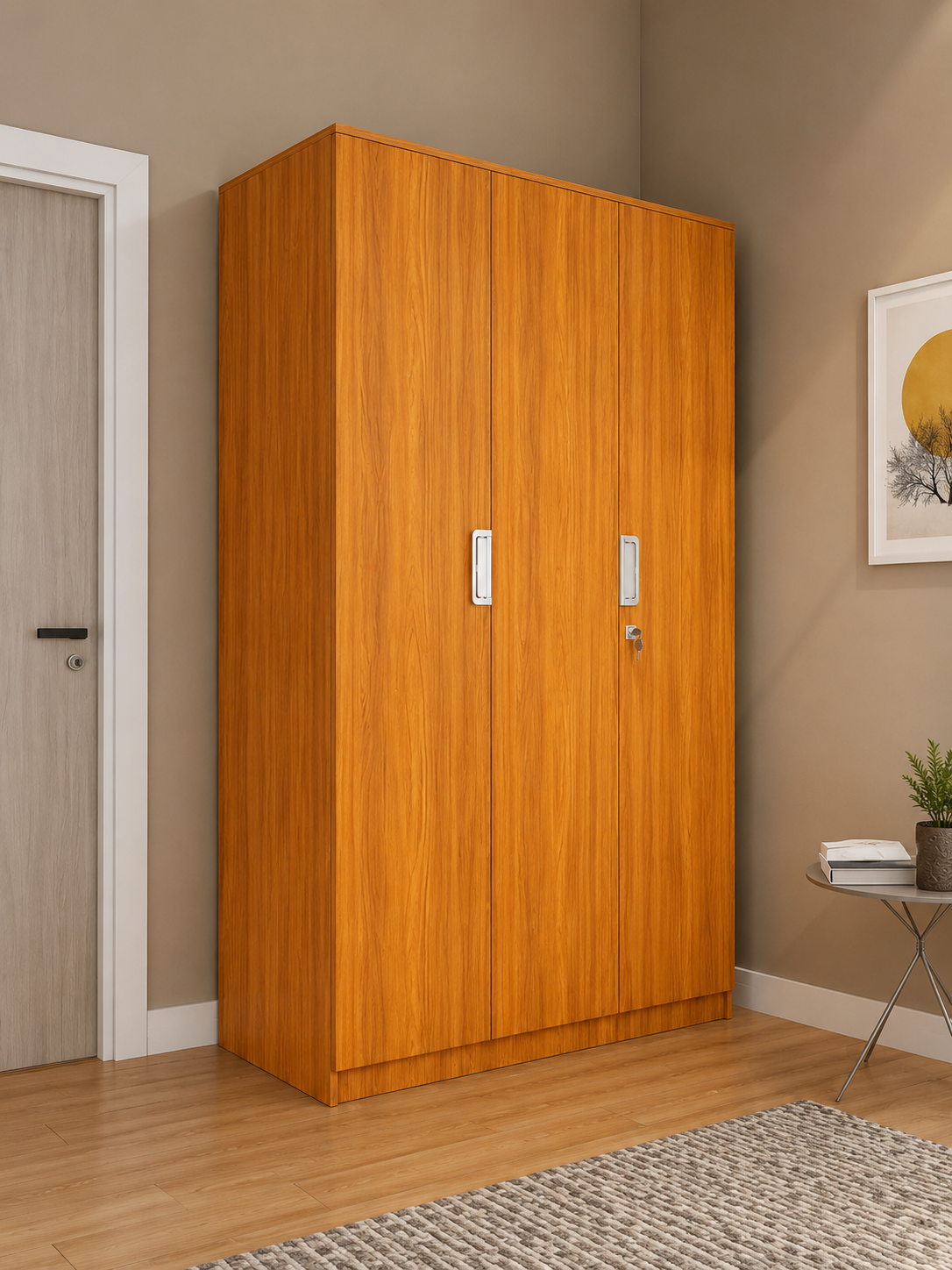 3 Door Wardrobe (White Finish)