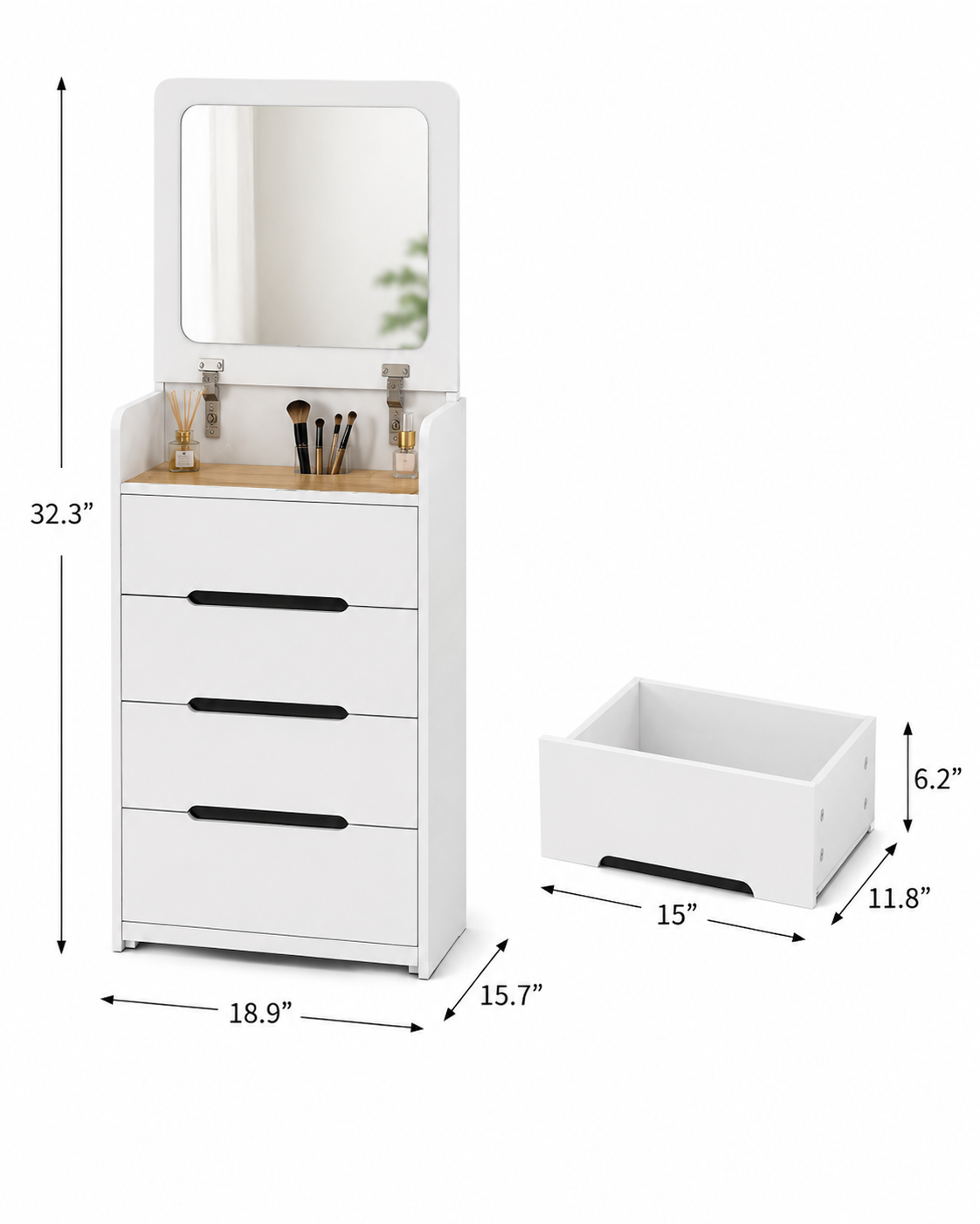 Modern Dressing Chest with Mirror - Image 2